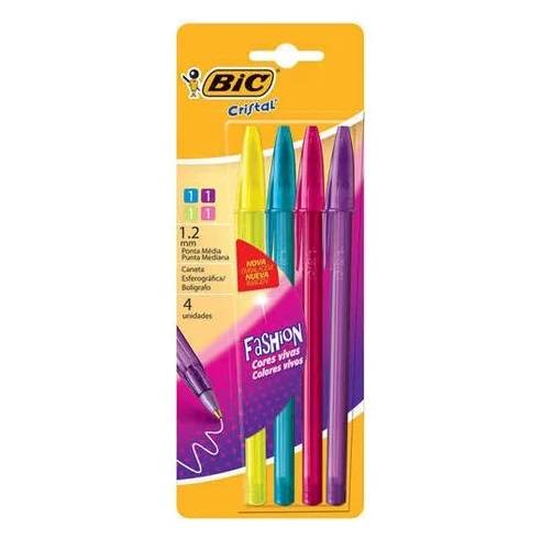 BIC Crystal Soft - Bolígrafos (0.016 in, 4 colores)