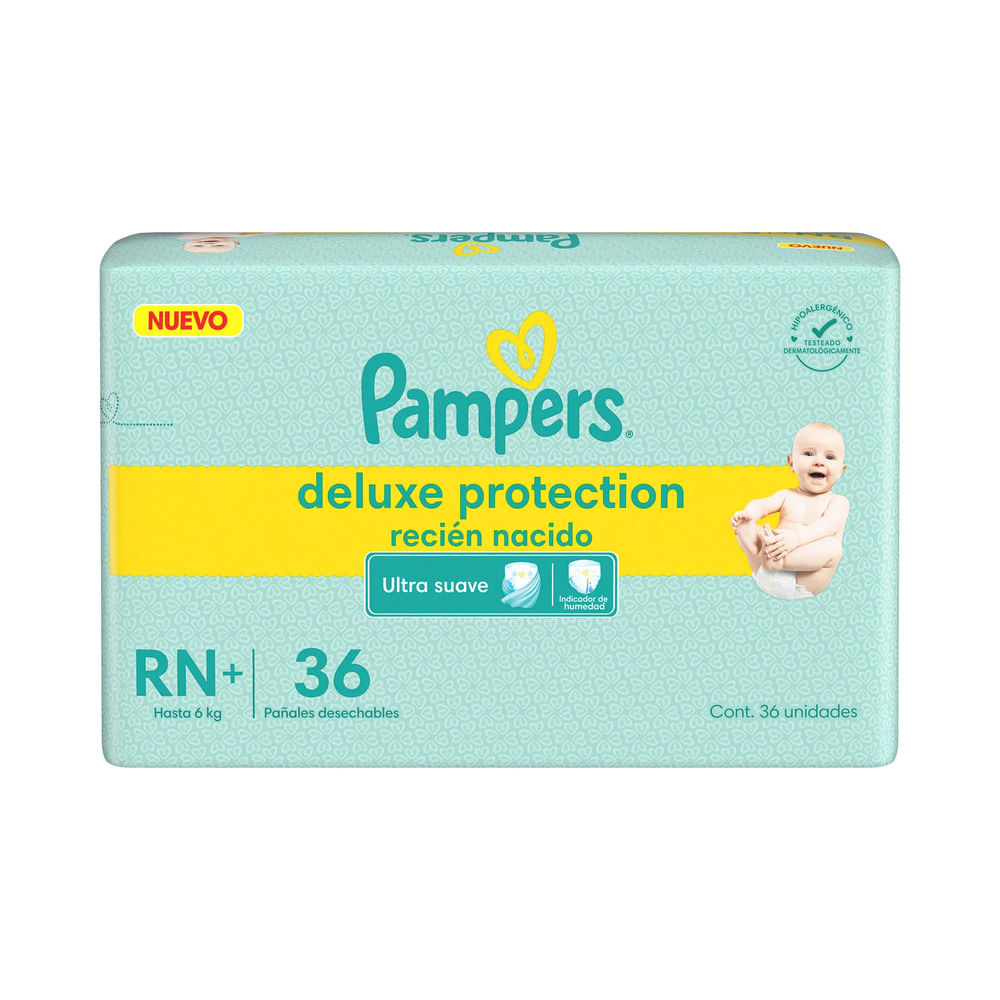 Pañales Pampers Deluxe Protection Recién Nacido Talle RN 36 uni